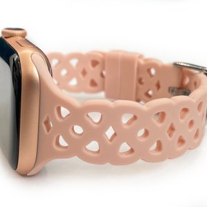 LATTICE Silicone laser cut Apple Watch Band, women’s apple watch band, apple watch band 38mm 40mm 41mm 42mm 44mm 45mm 46mm series 1-10