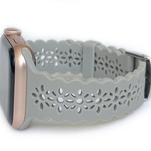 Lace Silicone Apple Watch Band laser cut women’s apple watch band, apple watch band 38mm 40mm 41mm 42mm 44mm 45mm, series 1-10 49mm