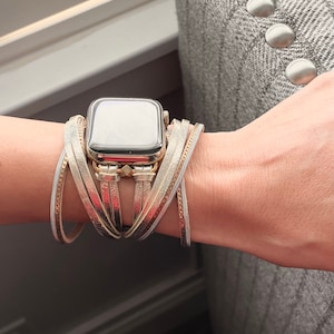 Leather Wrap (faux leather wrap) Apple Watch band 38mm 40mm 41mm 42mm 44mm 45mm 46mm 49mm apple watch band for women series 1-10