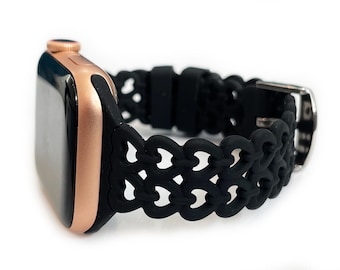 Chained Heart Silicone Apple Watch Band women’s apple watch band, apple watch band 38mm 40mm 41mm 42mm 44mm 45mm series 1-11 Gift for her