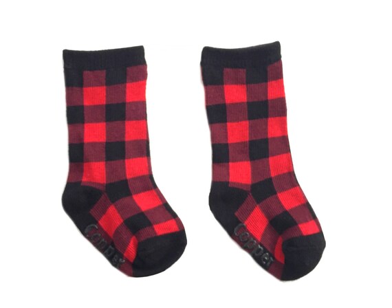 Buffalo plaid store baby socks