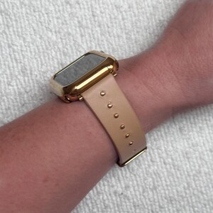 The Celebrity Black leather with gold, silver, rose gold studded for Fitbit Watch Band Versa 1, Versa 2, Versa 3, Sense fitbit watch strap image 12