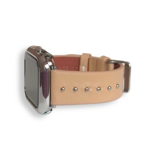 The Celebrity Black leather with gold, silver, rose gold studded for Fitbit Watch Band Versa 1, Versa 2, Versa 3, Sense fitbit watch strap Tan/Silver