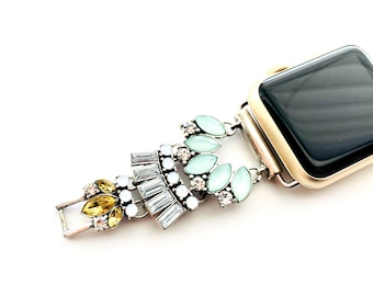 GATSBY Apple Watch band, Rose gold jeweled Apple Watch band, Women's apple watch band, for Apple Watch size 38mm 40mm 41mm 42mm 44mm 45mm 46