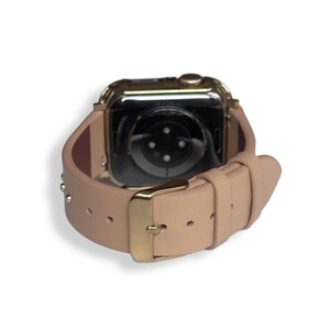 The Celebrity Black leather with gold, silver, rose gold studded for Fitbit Watch Band Versa 1, Versa 2, Versa 3, Sense fitbit watch strap image 13