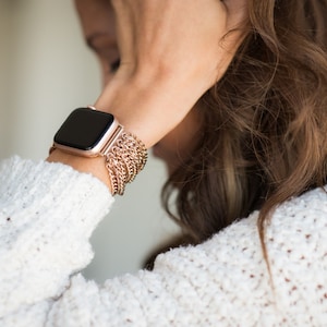 Chain Apple watch band, 38mm 40mm 41mm 42mm 44mm 45mm 46mm Apple Watch Band, women’s Apple Watch band, Gold, Rose Gold, Silver