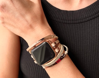Posh Leather (faux leather wrap) Apple Watch band apple watch band 38mm 40mm 41mm 42mm 44mm 45mm 46mm 49mm Apple watch band for women 1-11