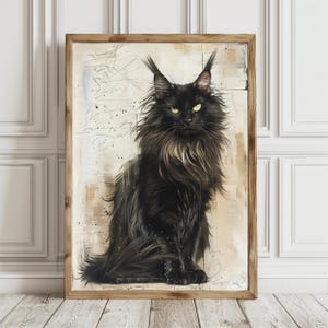Printable Black Cat Poster - Rustic Home Decor - Vintage Halloween Print - Artful Black Cat Wall Art