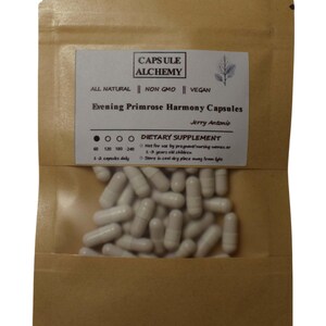Evening Primrose Harmony Capsules | 500mg Vegetarian Capsules | 10x Concentrated Herbal  | Non-GMO | Women&#39;s Wellness Balance  Supplement