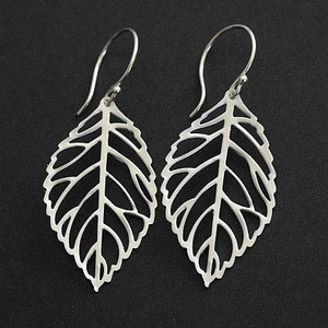 Silver Leaf Earrings image 1