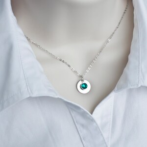 Birthstone Necklace, Sterling Silver Swarovski Birthstone Necklace image 3