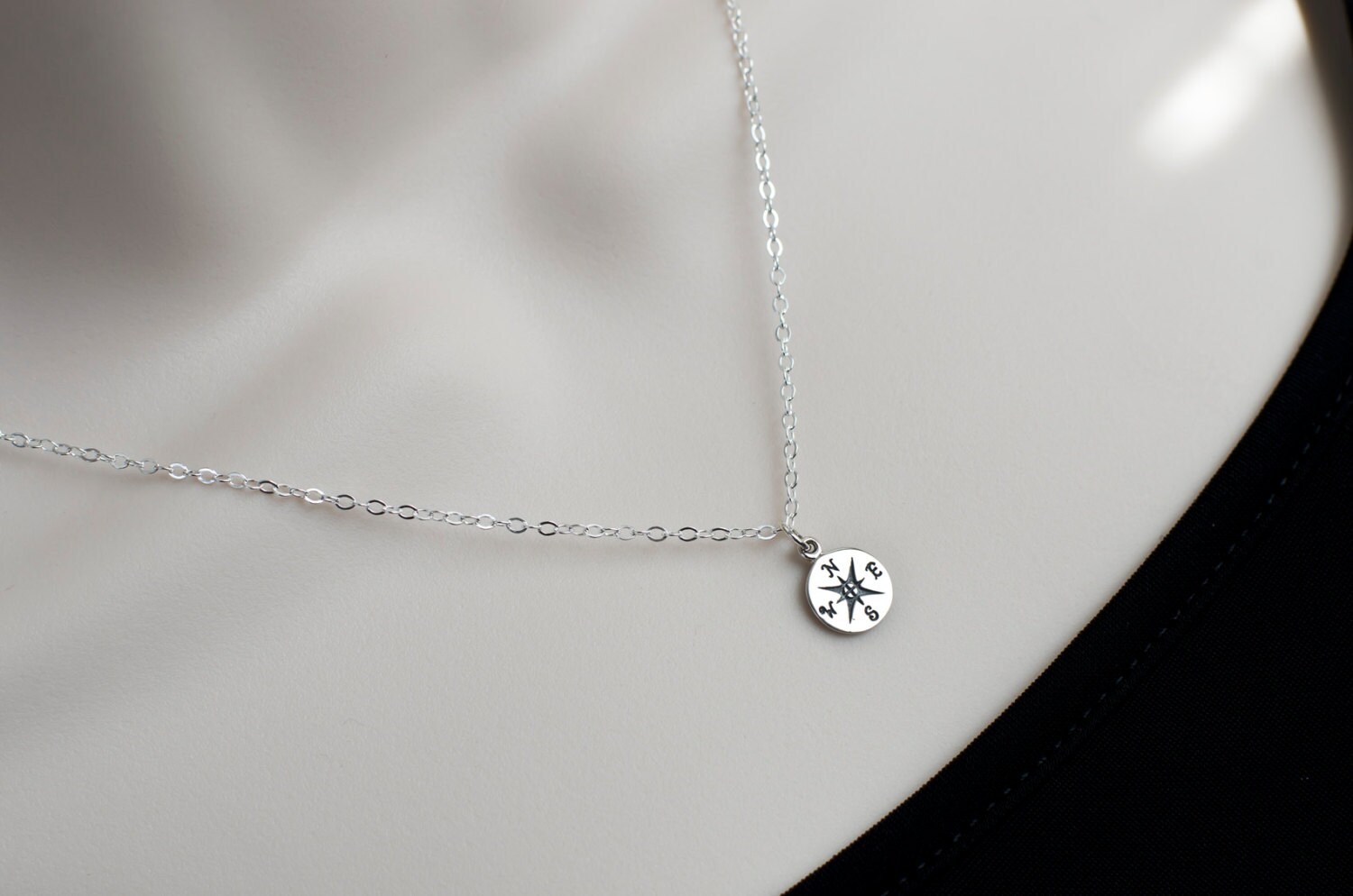 Produktbild von TwoAnts Kompass Kette 925 Sterling Silber Graduierung Reise Anhänger Halskette Inspirational Schulabschluss Schmuck Geschenke Für Herren Damen