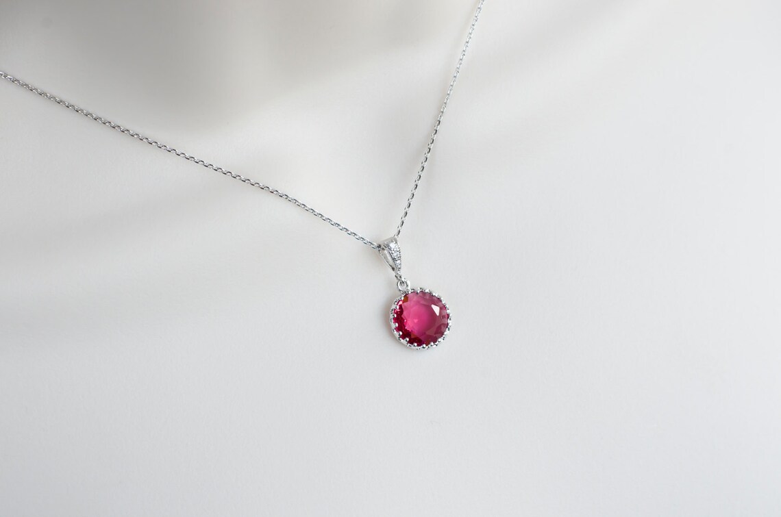Fuchsia Blue Rolled Thread Necklace main image 1
