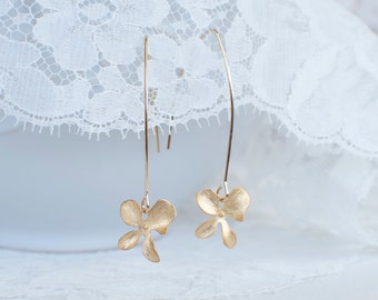 Gold/Silver  Plated Orchid Earrings - Bridesmaid Earrings - Bridal Earrings -  Gold/Silver Orchid Flower Earrings