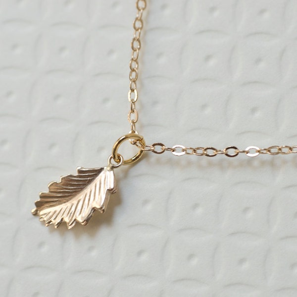 Gold Leaf Neklace, Gold Filled Leaf Necklace