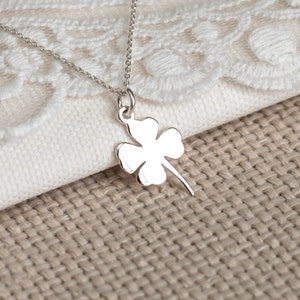 Four Leaf Clover Necklace, Sterling Silver Necklace, Sterling Silver Clover Necklace, Shamrock Necklace, Good Luck Necklace, Christmas Gift image 2