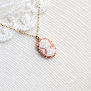 Cameo Necklace, Bridal Vintage Style Cameo Necklace, Resin Cameo Necklace, Bridal Necklace, Vintage Wedding Necklace, Shabby Chic Jewelry image 1