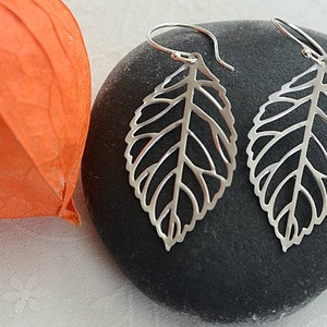 Silver Leaf Earrings image 3