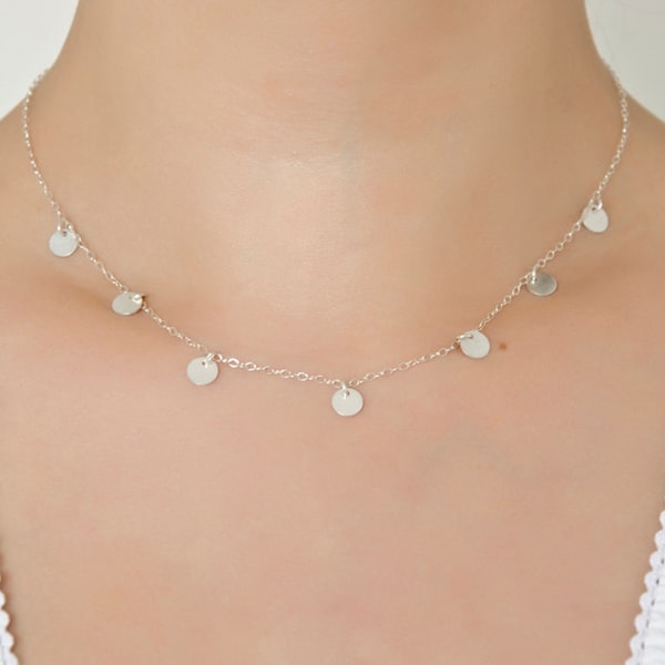 Sterling Silver Disc Necklace