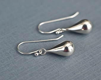 Silber Teardrop Ohrringe, Tropfen Ohrringe, Sterling Silber Teardrop Ohrringe, Alltag Ohrringe, Einfache Silber Ohrringe, Minimalist Schmuck