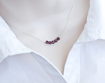 Collar de amatista, collar de piedra de nacimiento, collar de piedra de nacimiento Swarovski, collar personalizado, collar de piedra de nacimiento de la abuela de la familia collar