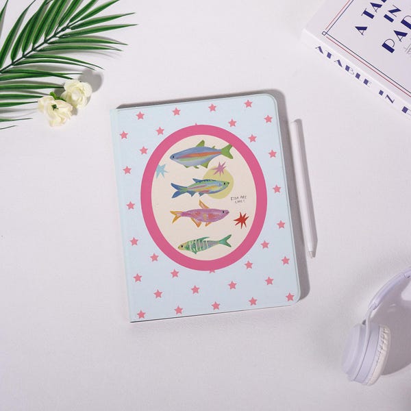 Pink Stars & Fishes iPad Case,All New iPad Pro 2025-11/13 Case,iPad Air 7/6/5th,iPad Mini 7/6/5 Case,iPad Pro 2024/2022/2020,Custom Case