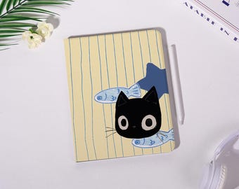Gelbe Streifen schwarze Katze iPad Hülle, neue iPad Pro 2025-11 / 13 "Hülle, iPad Air 7/6/5th,iPad Mini 7/6/5th Cover, iPad Pro 2024/2022/2020, Custom Case