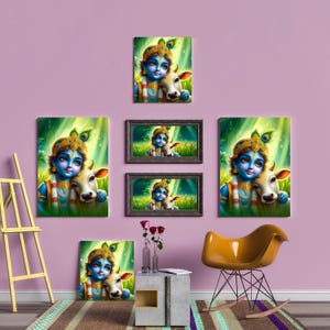 Baby Krishna Wall Art: Hindu God Poster, Indian Spiritual Decor (Digital Download)
