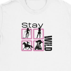 Maglietta Stay Wild Cowgirl Neon Boxes / Maglietta morbida ed elegante per spiriti avventurosi / Regalo perfetto