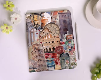 European Cityscape Collage iPad Case,iPad Pro 2025 11/13",iPad Mini 6/7th,New iPad Air 7th 11/13",Custom iPad Case with Pencil Slot,iPad A16