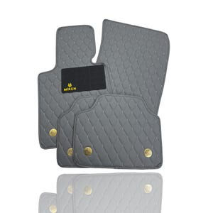 Eco Leather Car Floor Mats for Volkswagen Custom Fit, Anti-Slip, Durable & Stylish Protection for Vehicle Interior 4 Pieces Full Set