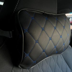 Handmade Car Seat Pillow: Leather Lumbar & Neck Support Cushion