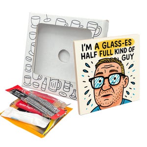 I'm a Glass-es Half Full Kind of Guy Coaster Gift Pack