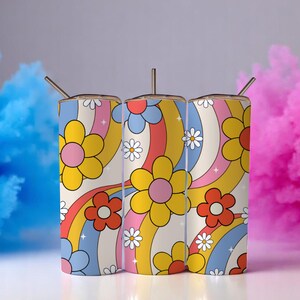 5 Retro Daisy’s 20 Oz Skinny Tumbler PNG Graphic, 20 oz Skinny Tumbler, Instant download, PNG Digital Download, Sublimation Tumbler