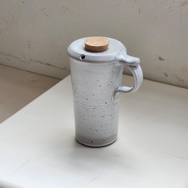 Hand Thrown Ceramic Travel Mug:  Clay Go Mug