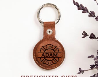 Personalized Firefighter Keychain Bulk Gift for Fire Dept, Fire Dept Airtag Case Gift, Firefighter Keychain, Firefighter Bulk Gift Idea