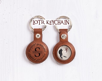 Personalized Lotr Airtag Case Holder Keychain Gift for Lotr Fans, Lotr Engraved Keychain Gift for Him, Birthday Gift for Lotr Fans