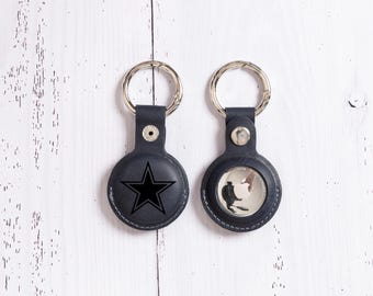 Personalized Dallas Cowboy Keychain Airtag Case, Custom Football Team Keychain Bulk Gift, Football Graduation Gift Son, Christmas Gift