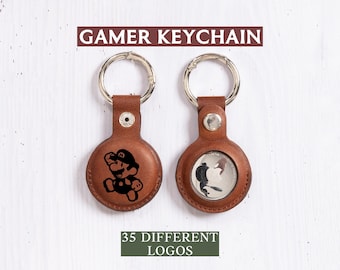 Personalized Gamer Leather Keychain Gift, Gamer Dad, Husband, Boyfriend Keychain Gift, Gamer Graduation Gift for Son, Gamer Bulk Gift