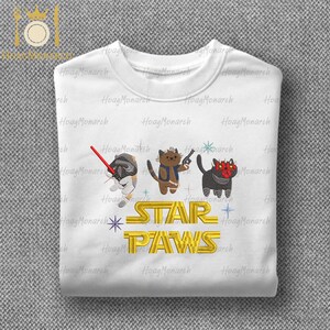 Cute Star Pawrs Embroidery Sweatshirt, Sience Fiction Movie Characters Embroidery Sweatshirt, Funny Cat Embroidery Sweatshirt