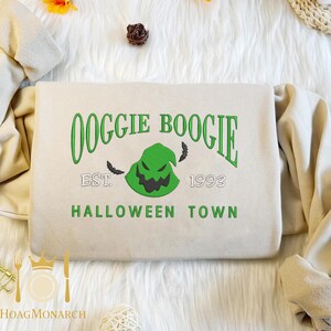 Vintage Green Ghost Halloween Embroidered Sweatshirt, Magical Land Halloween Embroidered Sweatshirt, Magic World Embroidered Sweatshirt