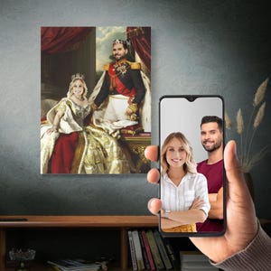Custom Couple Portrait Oil Painting from Photo, Renaissance Portrait, Historical Portrait, Royal Portrait Painting, Couple Anniversary Gift
