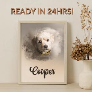 Retrato de mascota en acuarela, retrato personalizado, ilustración de mascota, dibujo de retrato de perro personalizado, regalo conmemorativo para mascotas, pérdida de mascota
