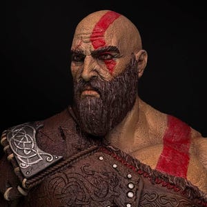 Kratos God of War Statue - Handcrafted Norse Warrior Statue