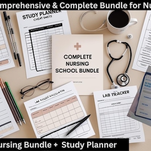 Complete Nursing School Bundle – 50+ page Editable Bundle | Study Guide Bundle | Nursing School Note | 2025 & 2026 Edition| Instant Download