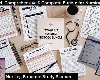 Nursing Student eBook | Complete Nursing School Bundle | Editable Study Planner for Nurses | Digital Nursing Notes & Study Guide