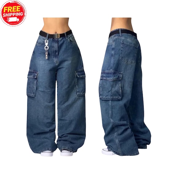 Y2K Baggy Wide Leg Jeans: Vintage Streetwear Style - Etsy