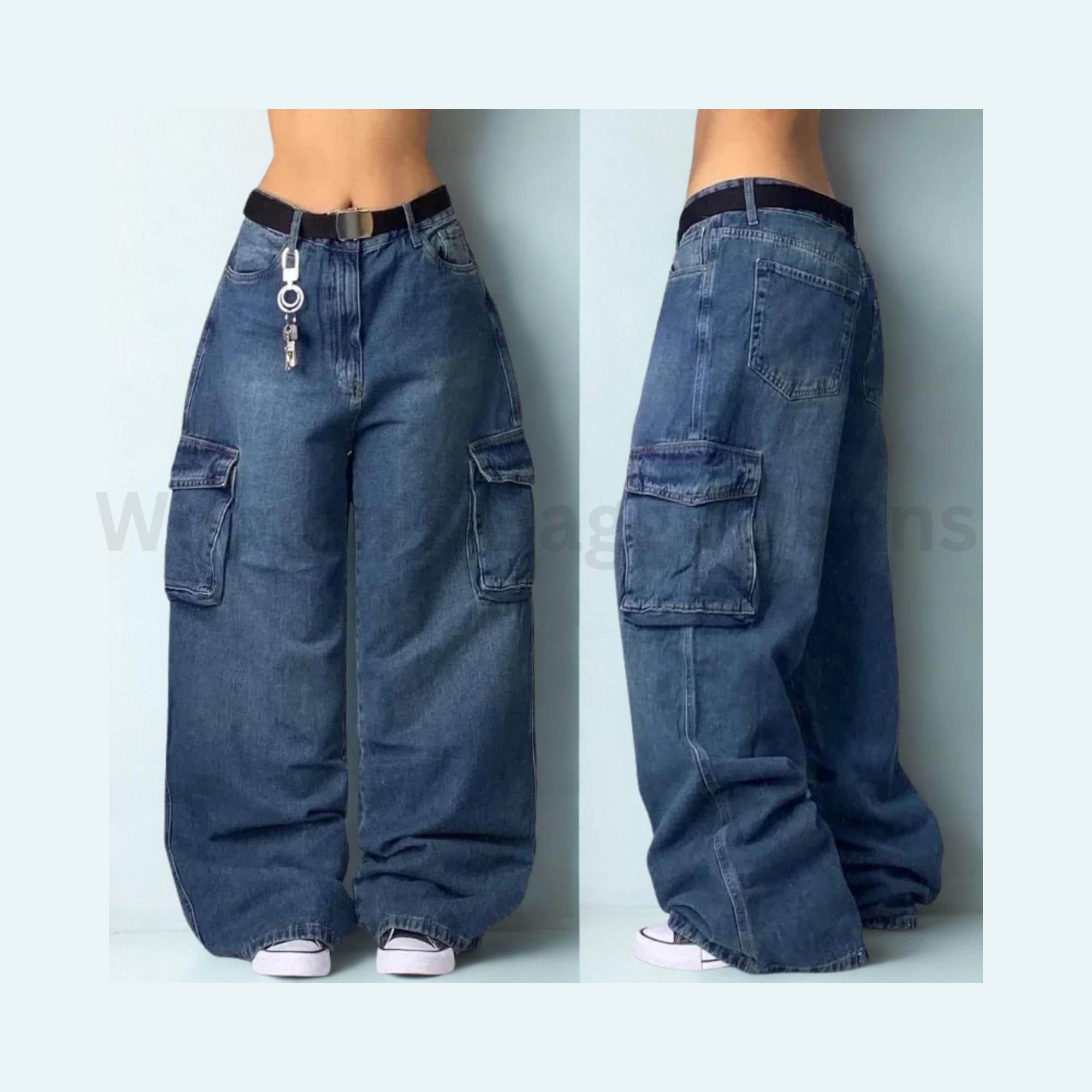 Y2K Baggy Wide Leg Jeans: Vintage Streetwear Style - Etsy