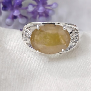 Natural Yellow Sapphire Ring 925 Sterling Silver | September Birthstone Ring | Handmade Gemstone Jewelry Gift