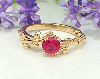 Ruby Ring: Handmade 925 Sterling Silver, July Birthstone